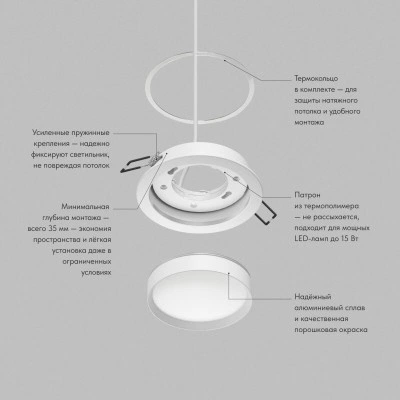 Denkirs RATIO DK-DH2000-WH, точечный встраиваемый светильник Denkirs RATIO DK-DH2000-WH, точечный встраиваемый светильник