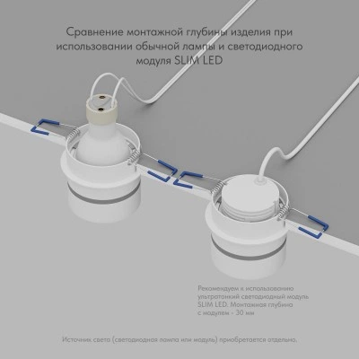 Влагозащищенный встраиваемый светильник Denkirs DK2404-WH IP44, GU10, белый Влагозащищенный встраиваемый светильник Denkirs DK2404-WH IP44, GU10, белый