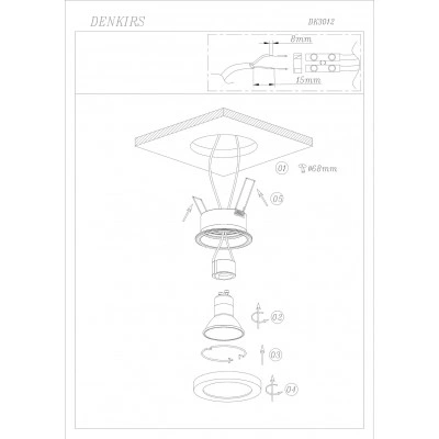 Denkirs DK3012-AL влагозащищенный встраиваемый светильник GU10, IP44 Denkirs DK3012-AL влагозащищенный встраиваемый светильник GU10, IP44