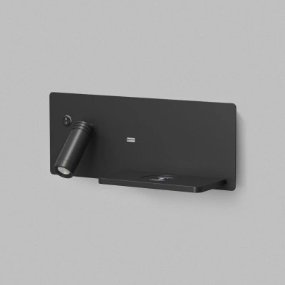 Бра CHARGELUX DK5093-BK с беспроводной зарядкой и USB-A, 3000 К, правое, черное Бра CHARGELUX DK5093-BK с беспроводной зарядкой и USB-A, 3000 К, правое, черное