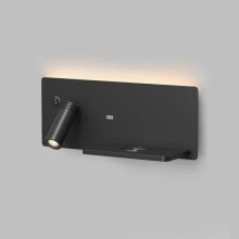 Бра CHARGELUX DK5093-BK с беспроводной зарядкой и USB-A, 3000 К, правое, черное