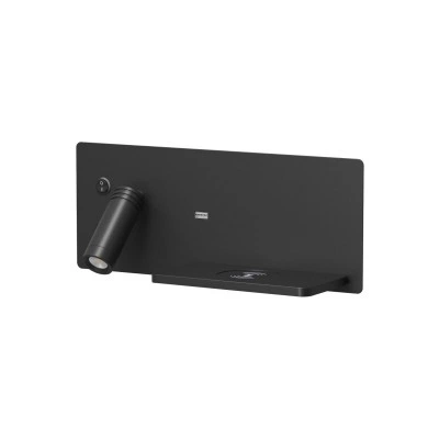 Бра CHARGELUX DK5093-BK с беспроводной зарядкой и USB-A, 3000 К, правое, черное Бра CHARGELUX DK5093-BK с беспроводной зарядкой и USB-A, 3000 К, правое, черное