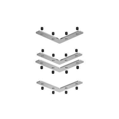 Denkirs TR2019-AL комплект угловых соединителей трека SLOTT, алюминий Denkirs TR2019-AL комплект угловых соединителей трека SLOTT, алюминий