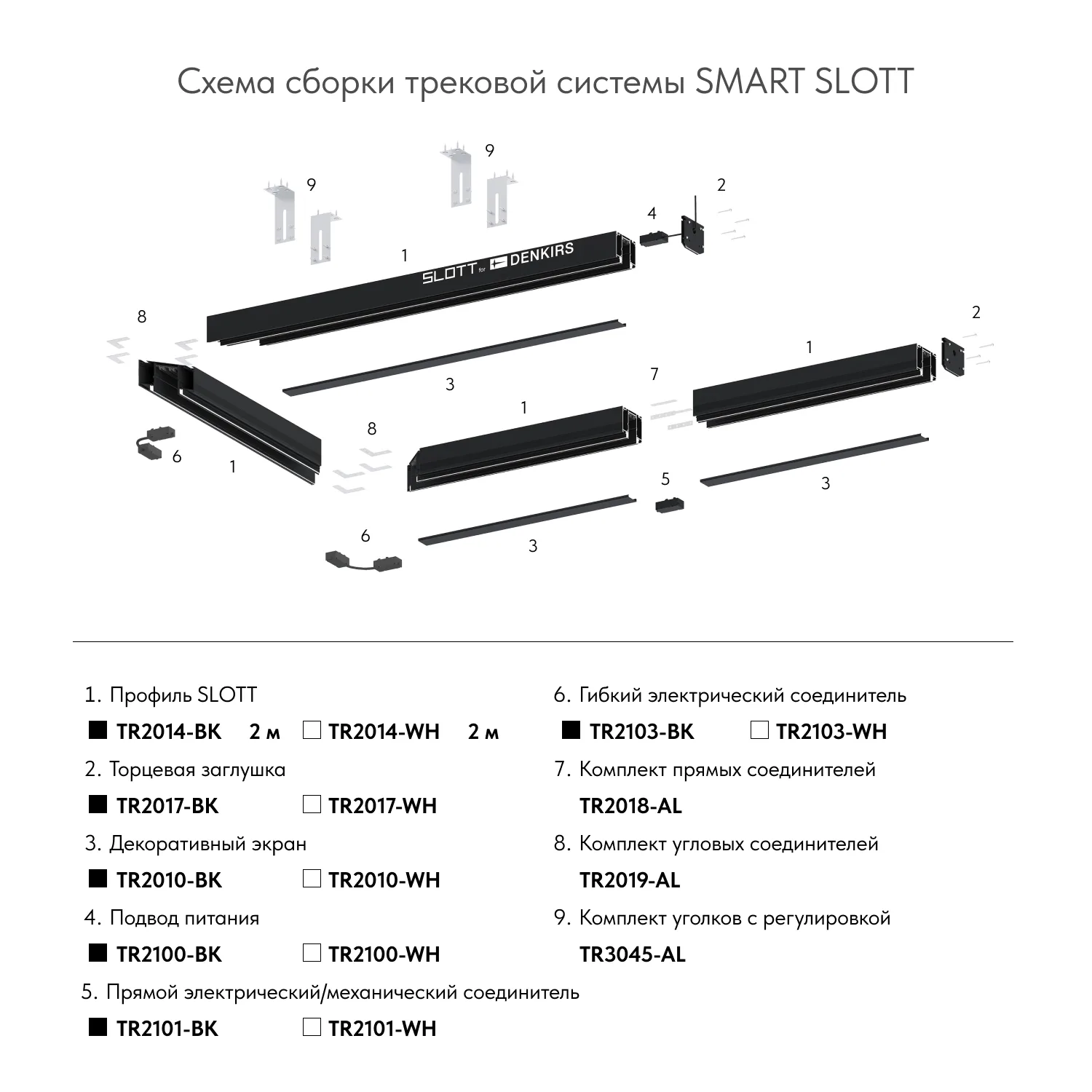 Denkirs TR2101-WH Прямой соединитель для треков SMART (ДЕНКИРС) Denkirs TR2101-WH Прямой соединитель для треков SMART (ДЕНКИРС)