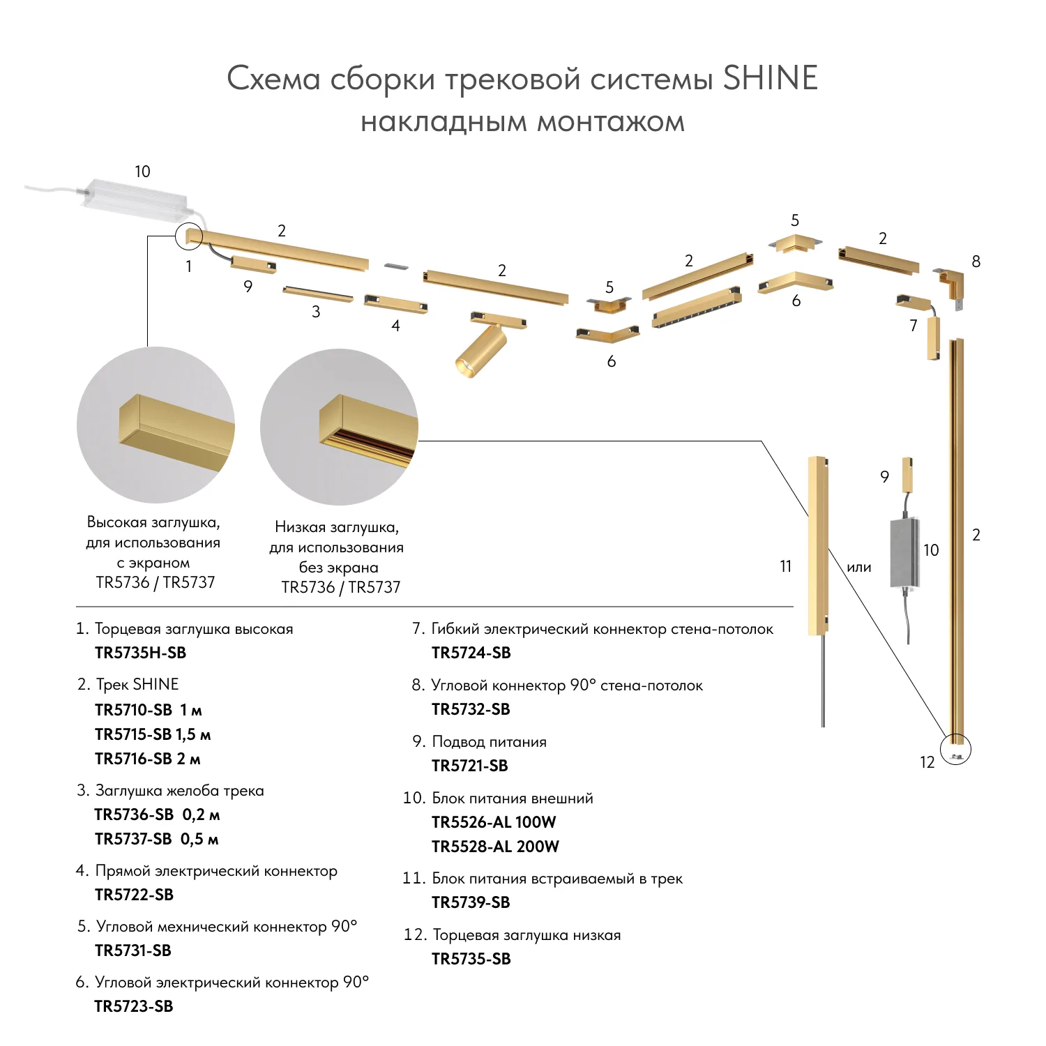 Торцевая заглушка для трека SHINE BASE TR5735-SB (ДЕНКИРС) Торцевая заглушка для трека SHINE BASE TR5735-SB (ДЕНКИРС)
